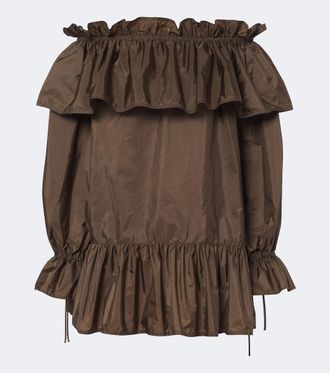Saint Laurent Ruffled poplin minidress
