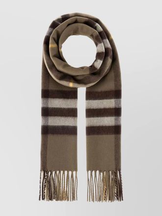 Burberry embroidered cashmere check scarf