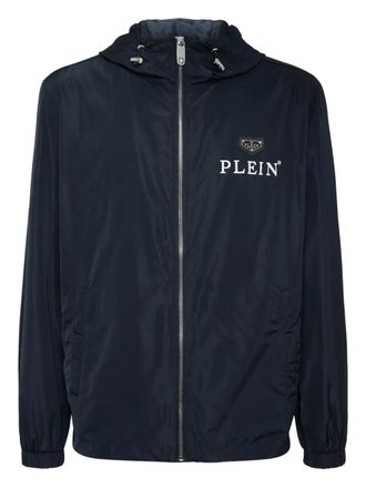 Philipp Plein logo-plaque hooded jacket - Blue