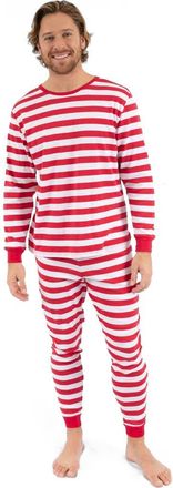 Leveret Mens Cotton Striped Matching Family Holiday Pajamas in Red & White at Nordstrom, Size Xx-Large