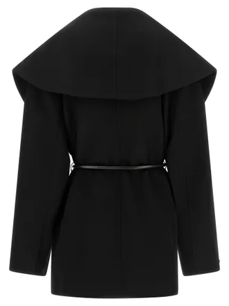 Sportmax Womens Black Wool Coat Clothing