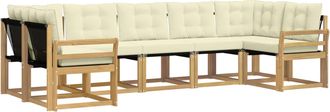 vidaXL Conjunto De Sof&aacute;s De Exterior 7 Uds. Blanco Y Crema Vidaxl