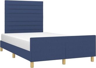 vidaXL Estructura De Cama Sin Colch&oacute;n Tela Azul 120x200 Cm Vidaxl