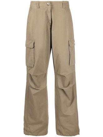 Coperni Khaki Wide leg cargo trousers