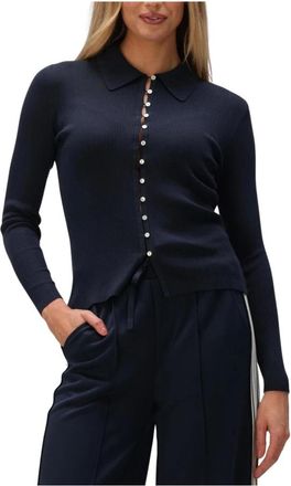 Copenhagen Muse Truien & Vesten, Dames, Blauw, M, Linnen, Dames Truien vesten Cmconnie-cardigan