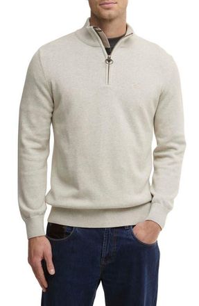 Barbour Cotton Half Zip Sweater in Neutral at Nordstrom, Size Xx-Large