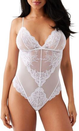 Wacoal Vivid Attraction Thong Bodysuit in White at Nordstrom, Size X-Large