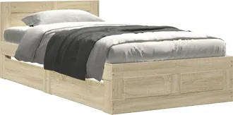 vidaXL Estructura De Cama 2 Uds. Roble Sonoma Madera De Ingenier&iacute;a Vidaxl