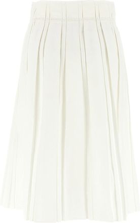 Jil Sander Pleated Linen Skirt - Cream