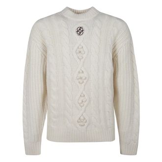 Dr&ocirc;le de Monsieur Truien & Vesten, Heren, Wit, M, Wol, Trui met Ronde Hals