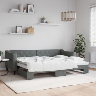 vidaXL Sof&aacute; Cama Nido Tela Gris Oscuro 80x200 Cm Vidaxl