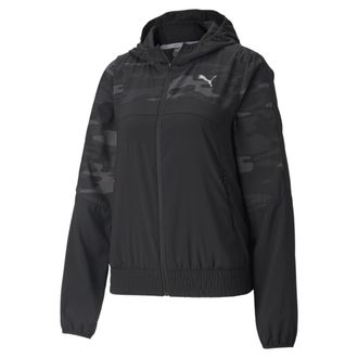OEM Chaqueta Con Capucha Puma Run Graphic Para Mujer, Color Negro, 52083601 R S