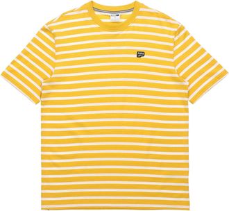Puma Downtown Strlped Stripe Round Neck Short Sleeve Gold Color 597457-25