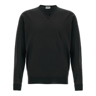John Smedley V-neck Knitwear, male, Black, 2XL, Knitwear