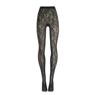 Wolford Infinite Rose Net Tights - Dames - Pantys - Zwart - S - Wol - Ondergoed