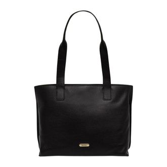Barbour Alder Grote Leren Tote Tas - Dames - Tassen - Zwart - Maat: ONE Size Leer