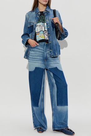 Ganni Wide-leg Jeans, Womens, Blue