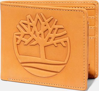 Timberland Mens Red Bank Oversized Tree-Logo Passcase Wallet