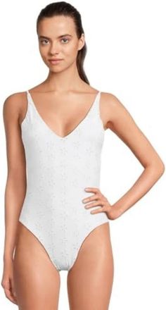 Beach Riot Reese BR49848S5 One-Piece Womens White Stretch Swimsuit JZZ687
