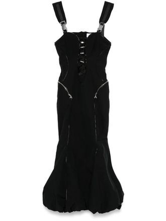 Marine Serre crinkled maxi dress - Black