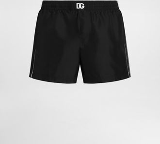 Dolce & Gabbana Swim Boxer Shorts With Logo - Man Beachwear Black 4