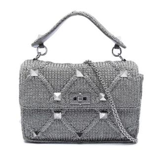 Valentino Pre-owned Gebreide Satchel - Dames - Vintage Handtas - Grijs - ONE Size - Vintage