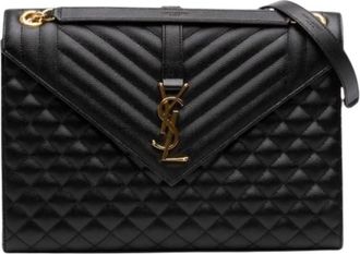 Saint Laurent Pre-owned Envelope Schoudertas - Dames - Vintage Schoudertas - Zwart - ONE Size - Leer - Vintage