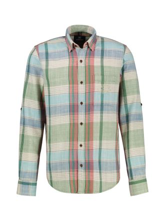 Lerros Karohemd LERROS LERROS Kariertes Herrenhemd, Damen, Gr. 4XL, extraweit, gr&uuml;n (sage gr&uuml;n), 100% Baumwolle, Hemden Karohemd