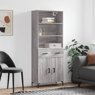 Berkfield Home Highboard Grey Sonoma 69.5x34x180 cm Engineered Wood