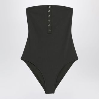Toteme Strapless one-piece swimsuit dark green