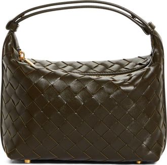 Bottega Veneta Mini Wallace Intrecciato Leather Shoulder Bag in 3323 Kaki-Gold at Nordstrom