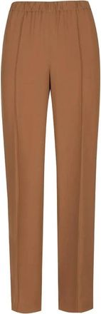 Fabiana Filippi Enver Satin Joggingbroek - Dames - Straight fit broeken - Bruin - XS - Satijn - Broeken