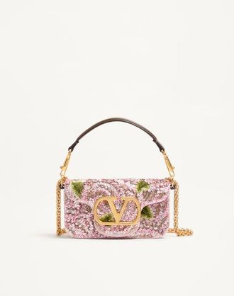 Valentino Garavani Valentino Garavani Loc&ograve; Small Embroidered Shoulder Bag Wo