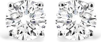 House of Brilliance 14K White Gold 2 3/4 Cttw Round Brilliant-Cut Lab Grown Diamond Classic 4-Prong Stud Earrings
