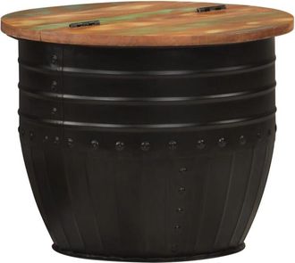 vidaXL Coffee Table Black 50x39.5 cm Solid Wood Reclaimed Vidaxl