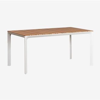 Sklum Sklum - Mesa De Jard&iacute;n Rectangular 160x90 Cm En Aluminio Y Madera De Teca Katiana