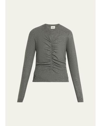 Isabel Marant Delsea Ruched Long-Sleeve Top
