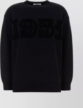Max Mara cashmere wool oversized ribbed crewneck sweatshirt