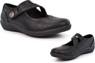 Generic Ladies Wide Shoes Womens Comfort Shoes Size 4 Touch Fastening Shoe Size 5 Ladies Wide Fit Shoe Comfort EE Width Touch Fastening Sizes 3-9 Black 3 UK