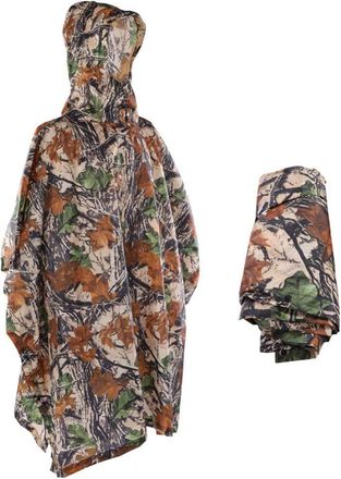 Zerone Rain Poncho, Outdoor Sports Waterproof Rain Coat for Adults Multifunctional Lightweight Camouflage Rain Coat Perfect for Camping, Hiking, Traveling, S