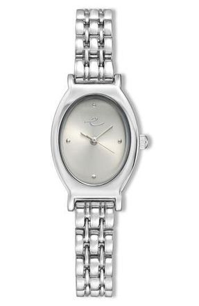 Ettika Classic Oval Dial Two-Tone Bracelet Watch in Bone And Silver at Nordstrom Rack