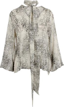 Federica Tosi Blouses, female, Multicolor, Size: M V-neck Blouse with Lavalli&egrave;re Collar