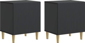 vidaXL Armario De Noche 2 Uds. Negro 43 X 34,5 X 50 Cm Vidaxl