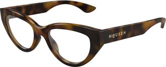 Alexander McQueen Cat-eye Optisch Montuur - Dames - Brillen - Bruin - 52 MM - Accessoires