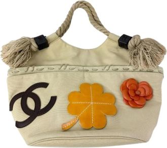 Chanel Pre-owned Cruise Rope Cabas Tote Bag - Dames - Vintage Shopper - Beige - ONE Size - Vintage