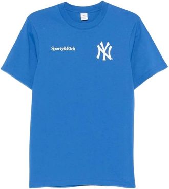 Sporty & Rich Slugger T-Shirt - Dames - T-shirts - Blauw - M - Tops