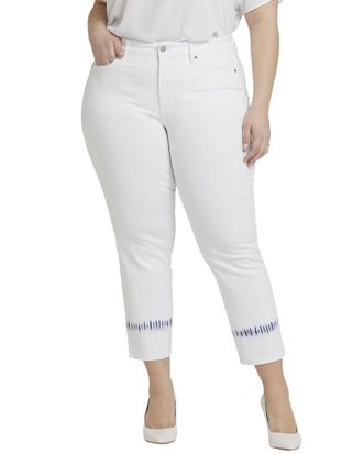 NYDJ Plus Marilyn Wave Tie Dye Ankle Crop Jean