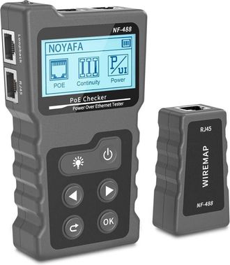 OEM Comprobador De Red Rj45 Nf-488: Para Comprobar Cortocircuitos, Cruces E Interrupciones En Cables De Red Cat5/cat6, Prueba De Voltaje Y Corriente, Comp