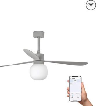 Netlighting Amelia Large Ball Led Grey Ceiling Fan Smart 20W 2700K 6 Speed