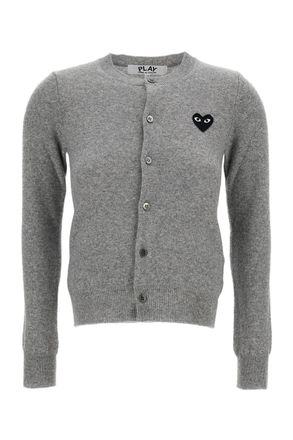 Comme Des Gar&ccedil;ons Black Black Emblem Wool Round-Neck Cardigan